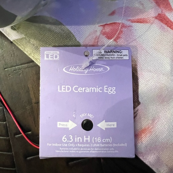 Modern Farmhouse LED Peach Ceramic Egg - Picture 4 of 7